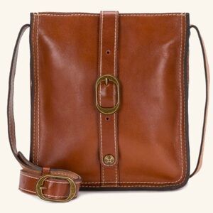 New Patricia Nash Tan Leather Venezia Crossbody Bag.
